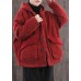 Casual Mulberry Hooded Corduroy Fine Cotton Filled Parka Winter