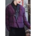 vintage Purple Embroideried Patchwork Duck Down Puffers coats Winter