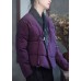 vintage Purple Embroideried Patchwork Duck Down Puffers coats Winter